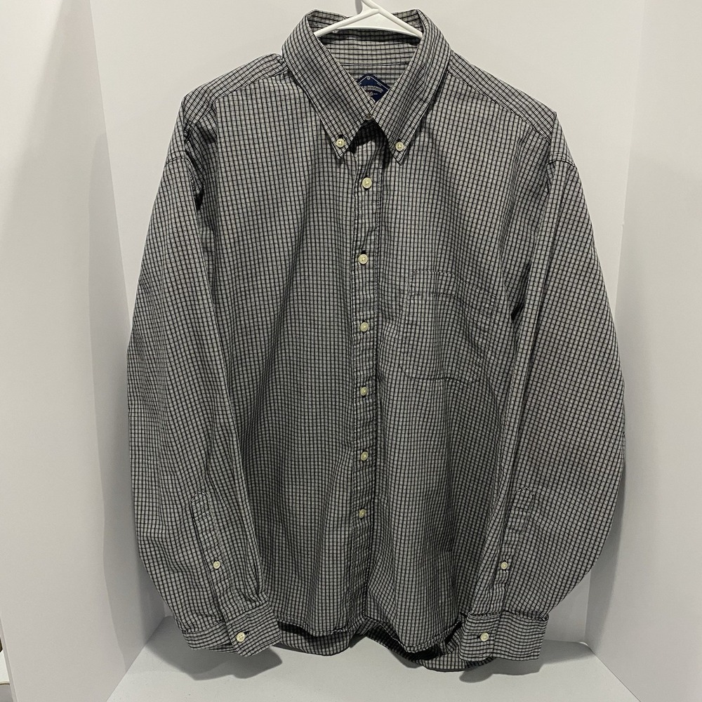 Bills Khakis Black White Plaid Checker Button Down Shirt - XL Classic Fit